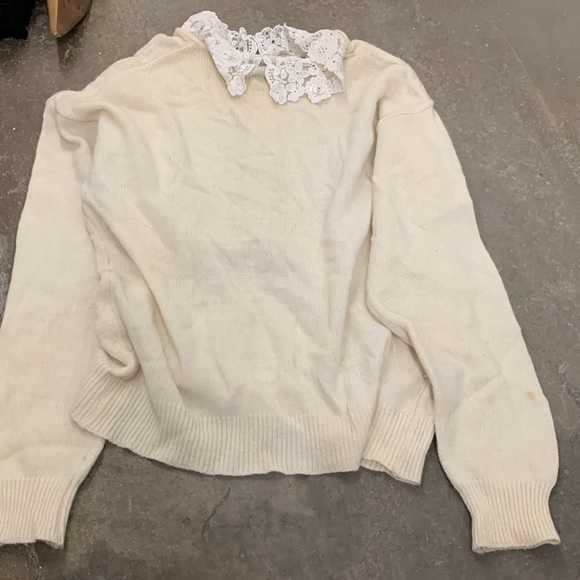 Vintage le chateau wool angora lace Peter Pan collar sweater - Picture 4 of 4